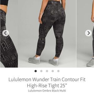 Lululemon Wunder Train Contour Fit High-Rise Tight 25" Ombre Black Multi